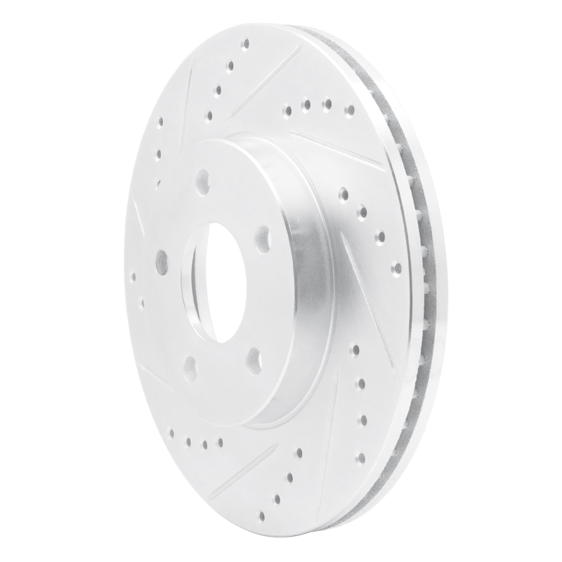 Chevrolet Cobalt Brake Rotor (1) - Front Left - R1 Concepts - Drilled & Slotted - Silver - `07-`10